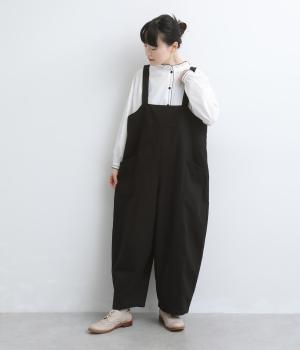 コットンドビークロス　サロペット(クロ-M)