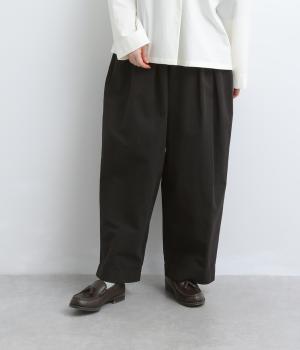 【tukuroi by SUN VALLEY】リヨセル混コットンリネン平織ワイドパンツ(クロ-M)
