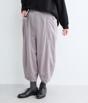コーデュロイ日本製品染　コクーンパンツ（グレー・M）
