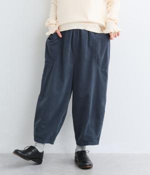 コーデュロイ日本製品染　コクーンパンツ（スチールブルー・M）