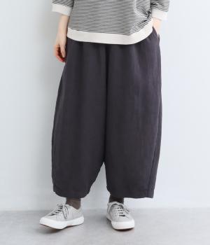【tukuroi by SUN VALLEY】コットンジャカードコクーンパンツ（チャコール・M）