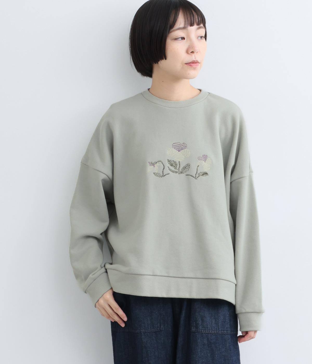 バラ色の暮し バラクラ　刺繍ジャケット 花柄 上品 ナチュラル 美シルエット　M コットン裏毛花刺繍 プルオーバー｜SUN VALLEY（サンバレー）の商品詳細