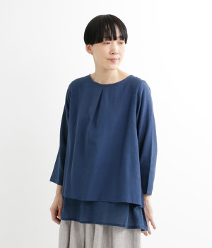 ミルフィーユチュニック(ネイビー-ONESIZE)