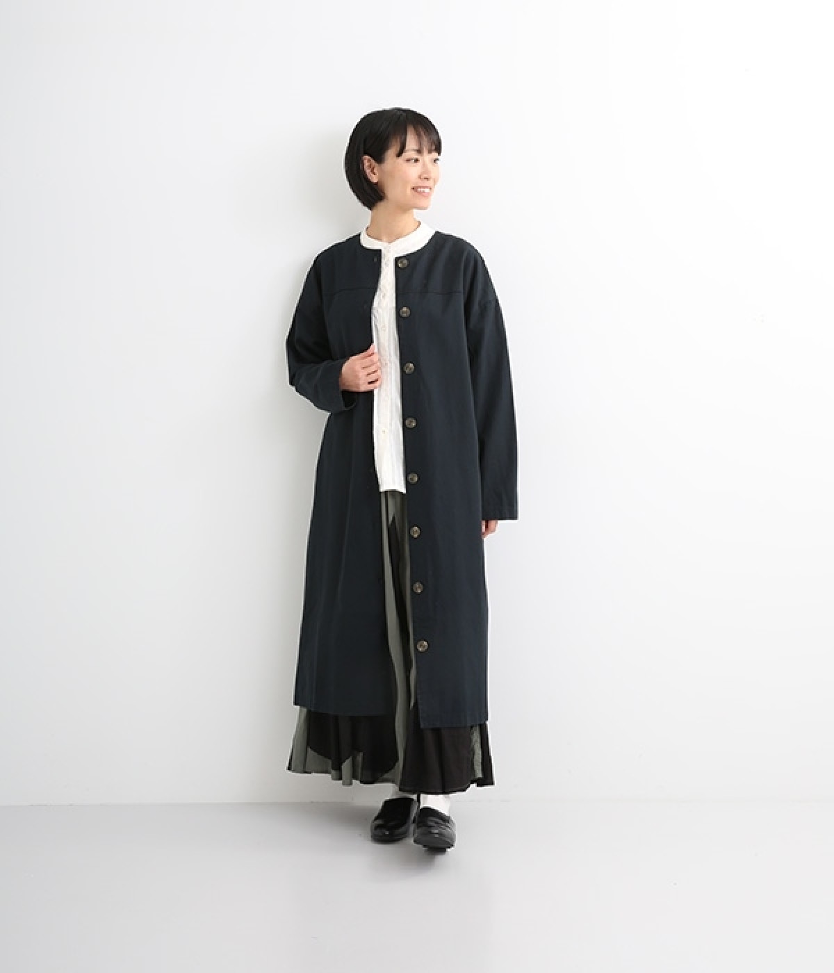 ツイルアウターコート(ブラック-ONESIZE)