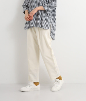 コットンクロスストレートパンツ(アイボリー-ONESIZE)