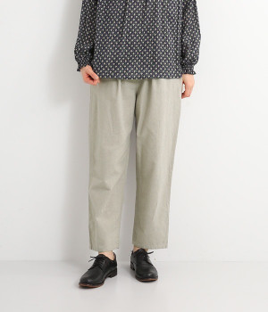 コットンクロスストレートパンツ(ベージュ-ONESIZE)