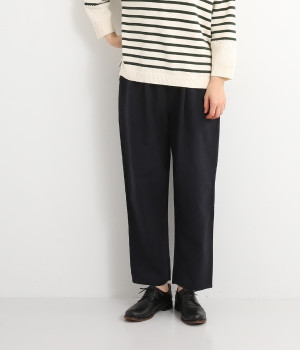 コットンクロスストレートパンツ(ブラック-ONESIZE)