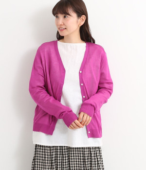 レーヨンリネンカーディガン