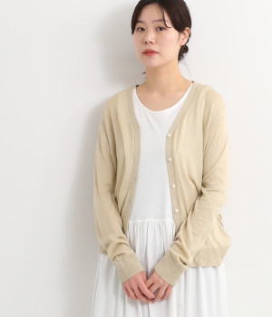 レーヨンリネンカーディガン(ベージュ-ONESIZE)