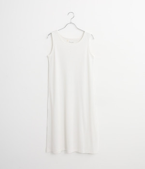 リブインナーロングタンクトップ(ホワイト-ONESIZE)
