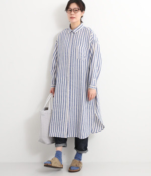 ティグリスシャツワンピース(ネイビー-ONESIZE)