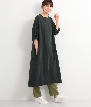 ムジガーゼワンピース(ブラック-ONESIZE)