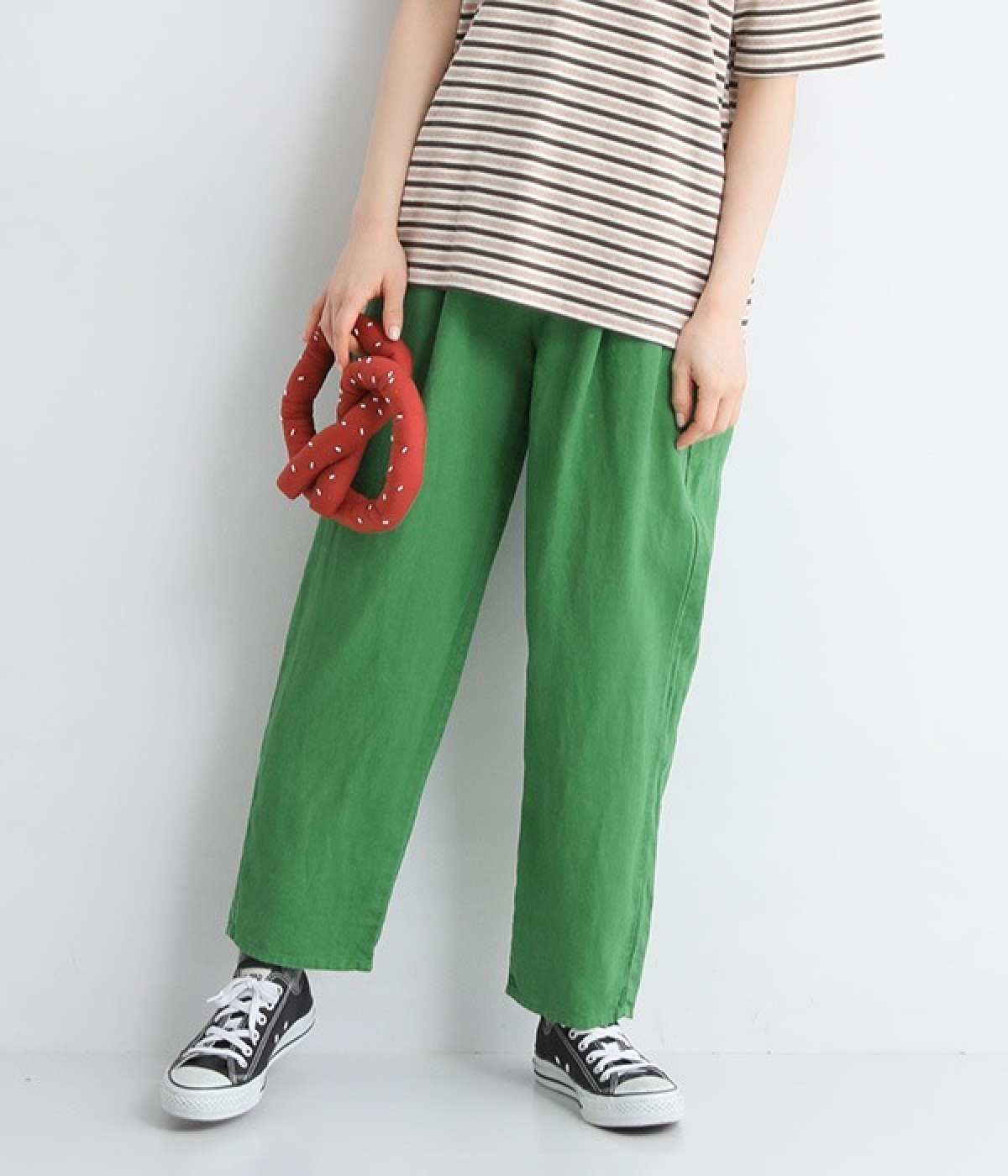 シャープテーパードパンツ(グリーン-ONESIZE)