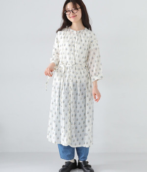 コモン前開きワンピース(アイボリー-ONESIZE)