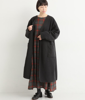 バックボアロングコート(ブラック-ONESIZE)