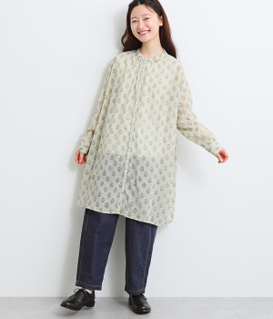 コモンブルーム前開きチュニック(アイボリー-ONESIZE)