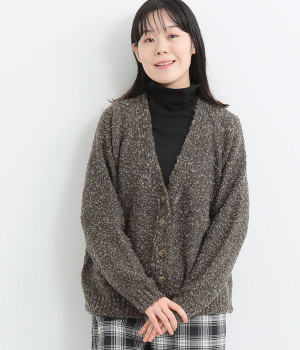 ヘアリーカーディガン(グレー-ONESIZE)