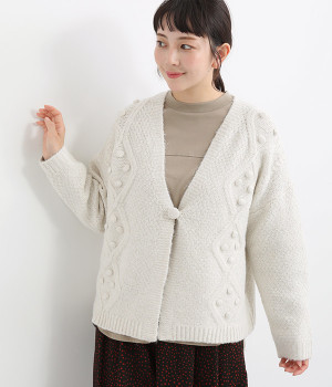 メランジェヤーンカーディガン(アイボリー-ONESIZE)