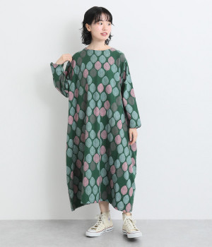 リーフバルーンワンピース(グリーン-ONESIZE)