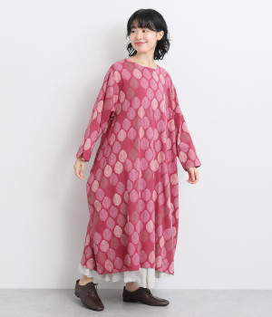 リーフバルーンワンピース(ピンク-ONESIZE)