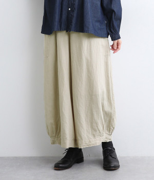 フラテスタックパンツ(ベージュ-ONESIZE)