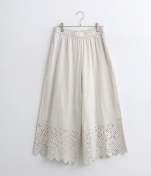 プレインヘムレースペチパンツ(アイボリー-ONESIZE)
