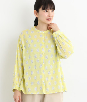 コモンスタンプ前開き長袖プルオーバー(イエロー-ONESIZE)