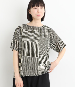 ストライププルオーバー(ブラック-ONESIZE)