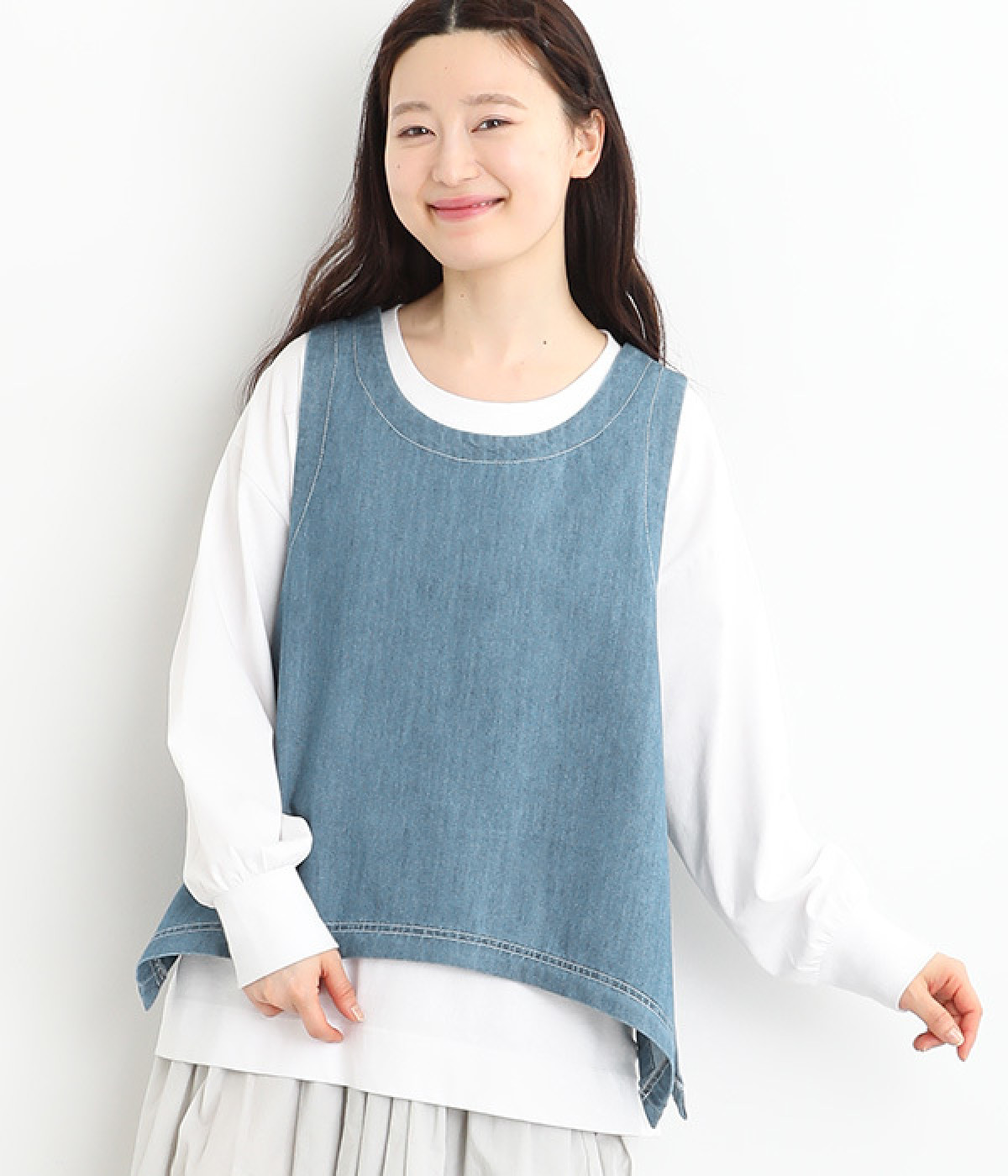 デニムベスト(ブルー-ONESIZE)