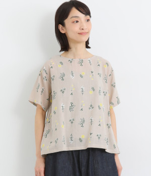 フラワーレーンプルオーバー(ベージュ-ONESIZE)