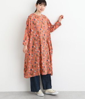 キューバライフバルーンワンピース(オレンジ-ONESIZE)