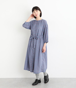 プリヤファーム前開きワンピース(ネイビー-ONESIZE)