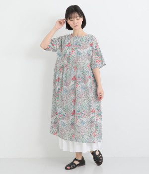 ハナゾノ半袖前後2wayワンピース(グレー-ONESIZE)