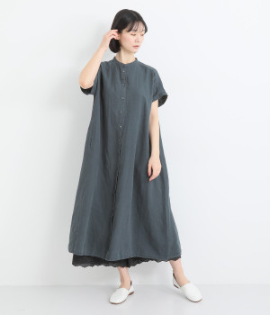 フラテス前開きワンピース(ネイビー-ONESIZE)