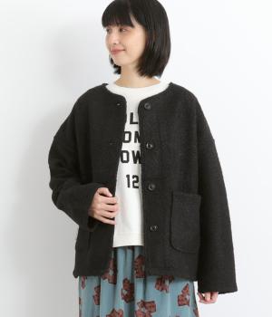 ジャージーニット ジャケット(ブラック-F)