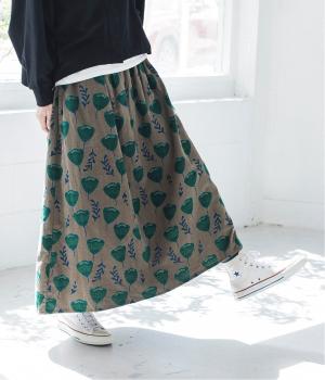 ベルフラワー スカート(ブラウン-F)