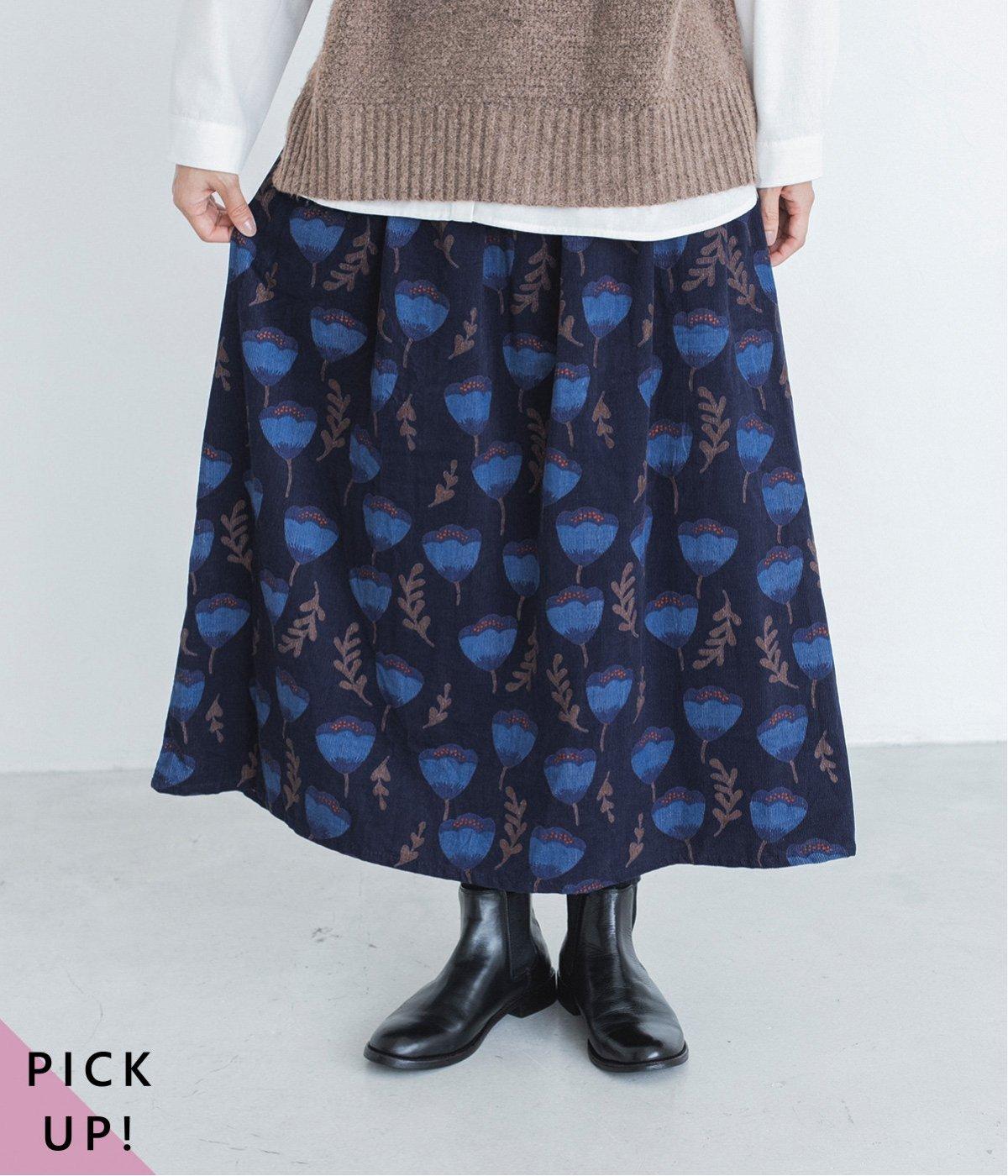 ベルフラワー スカート(ネイビー-F)