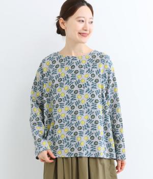 フラワーターン プルオーバー(グレイ-ONESIZE)