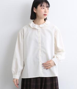 ブロカント フリル襟ブラウス(アイボリー-F)