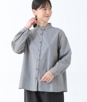 ブロカント 前開きブラウス(グレイ-F)