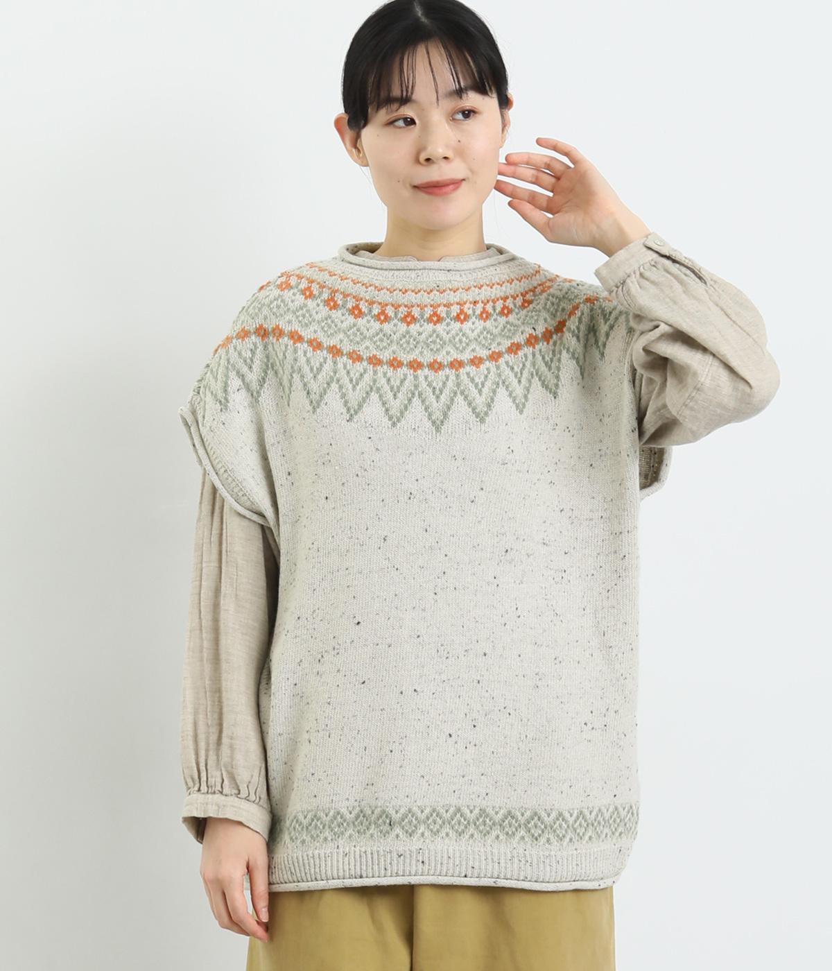 ネップペタル ベスト(アイボリー-F)