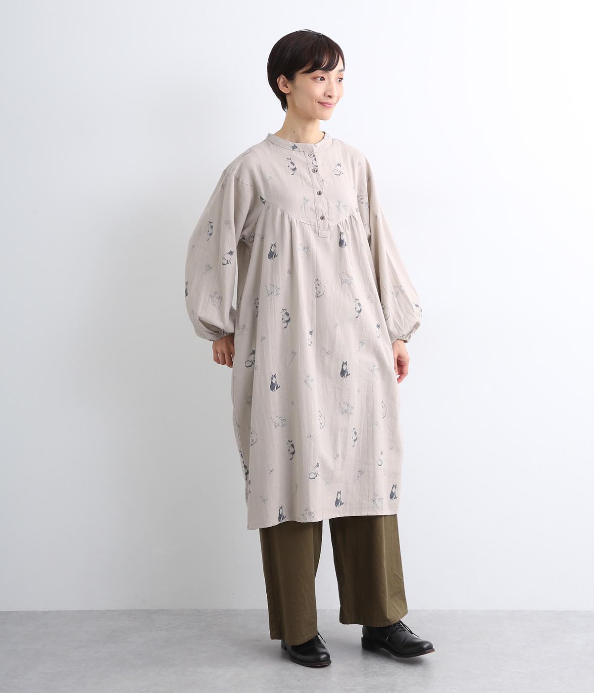 ネコハナ ヨークワンピース(ベージュ-F)