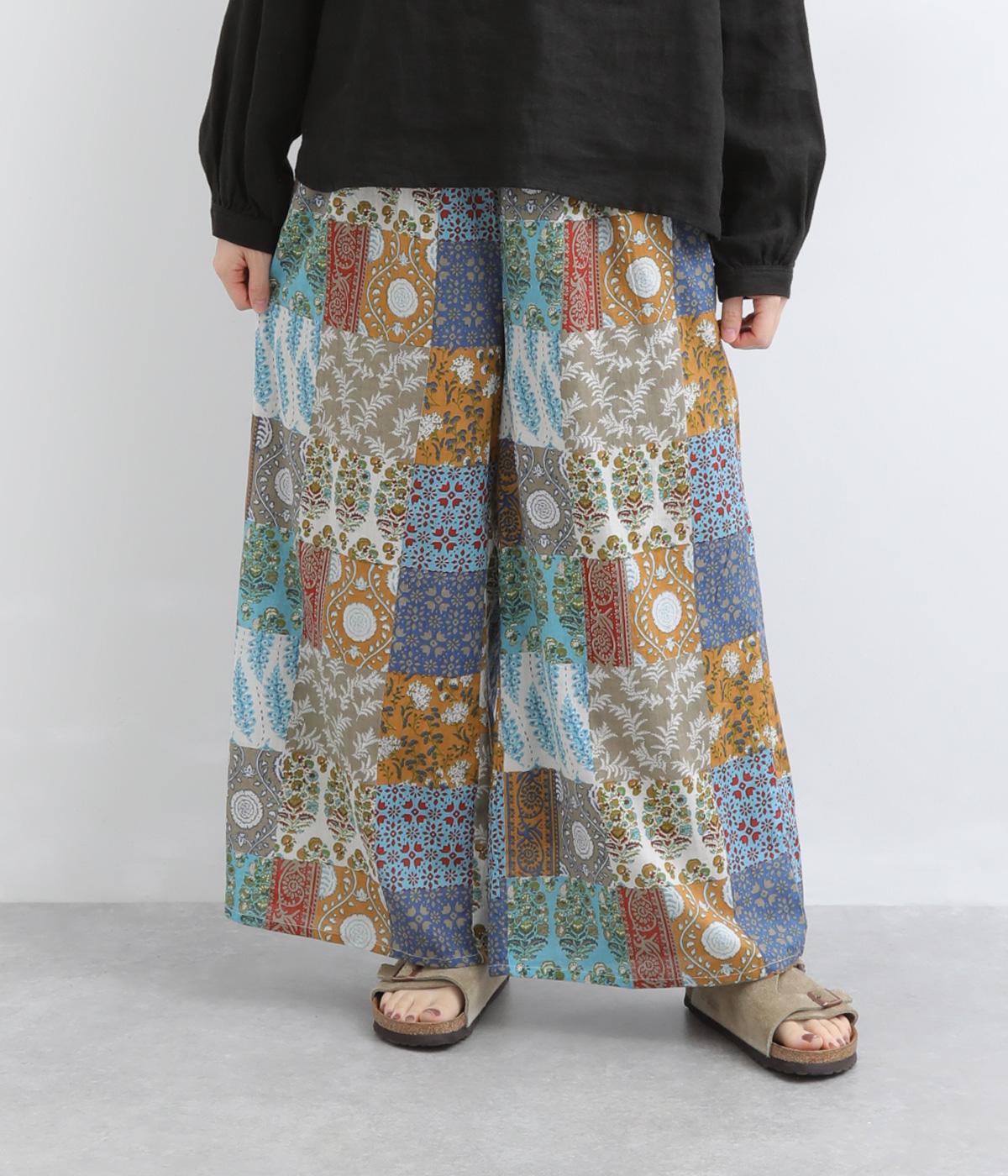 パッチワークパンツ(ベージュ-F)