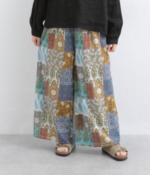 パッチワークパンツ(ベージュ-F)