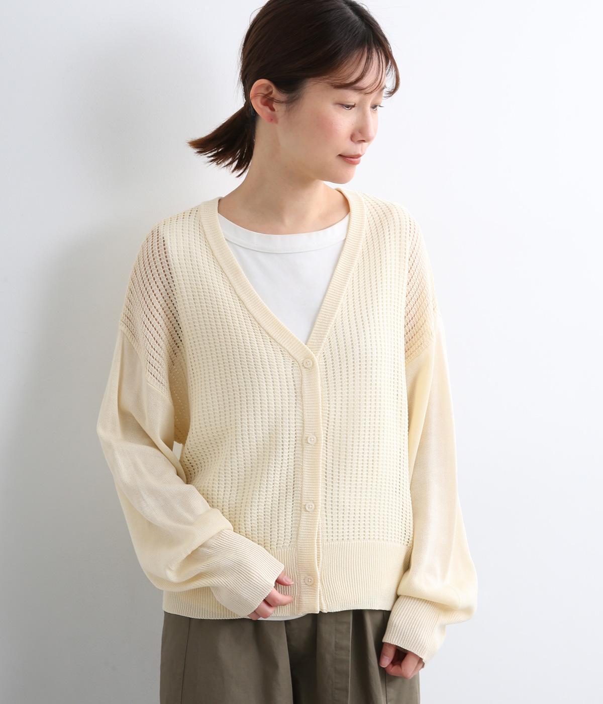 スルーメッシュカーディガン(アイボリー-F)