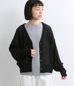 スルーメッシュカーディガン(ブラック-F)