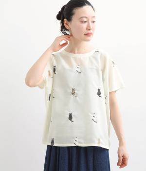 刺繍プルオーバーネコノセナカ(アイボリー-F)