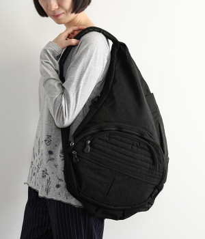 テクスチャーナイロン ビッグバッグ(ブラック-ONESIZE)