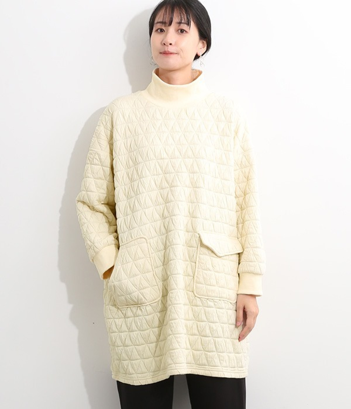 キルティングワンピース(ホワイト-ONESIZE)