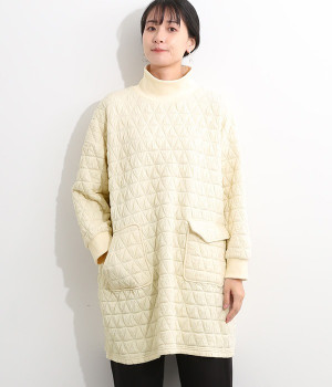 キルティングワンピース(ホワイト-ONESIZE)